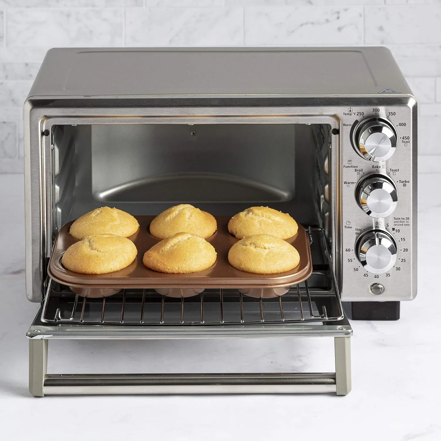 Ecolution Non-Stick Toaster Oven Bakeware Set 4-Piece, Carbon Steel, Easy to Clean and Perfect for Single Servings, Copper