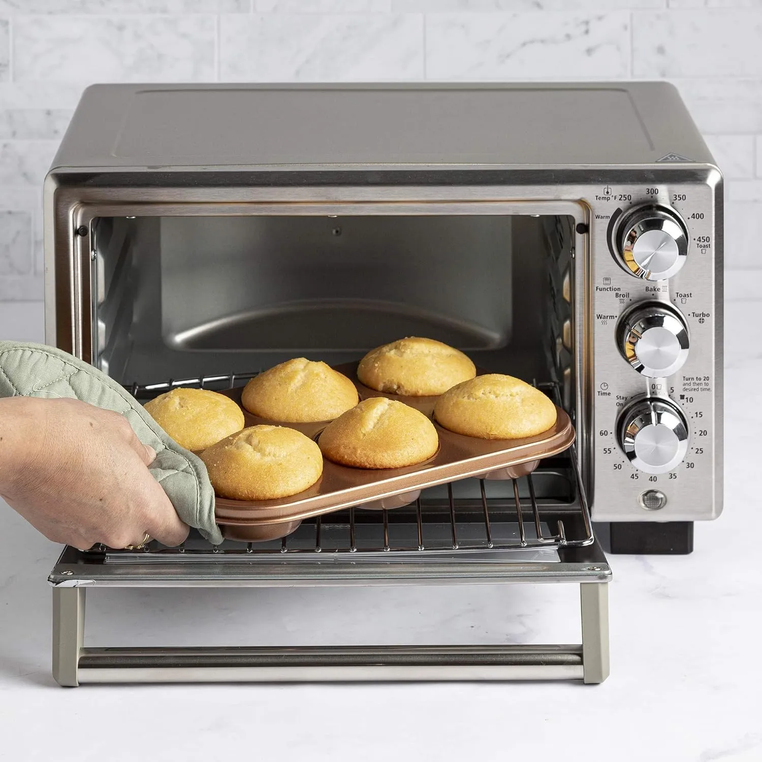 Ecolution Non-Stick Toaster Oven Bakeware Set 4-Piece, Carbon Steel, Easy to Clean and Perfect for Single Servings, Copper