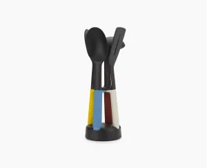Elevate™ Slim 4-piece Multicolour Utensil Set with Storage Stand