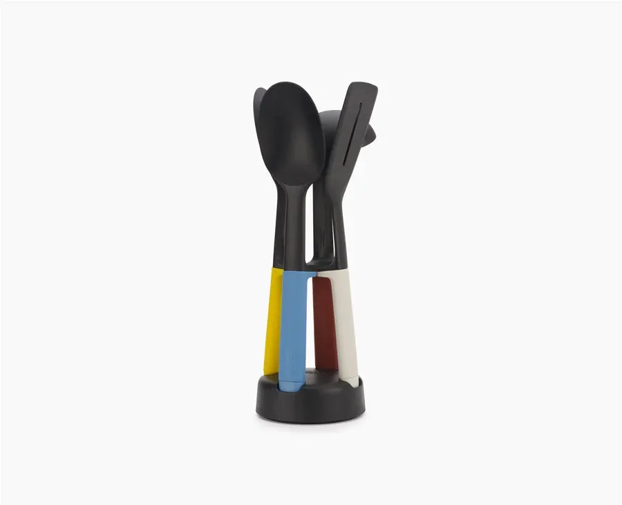 Elevate™ Slim 4-piece Multicolour Utensil Set with Storage Stand
