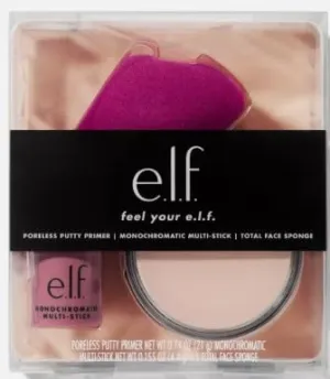 E.l.f. Beauty Set with Poreless Putty Primer, Monochromatic Multi-Stick, Face Sponge