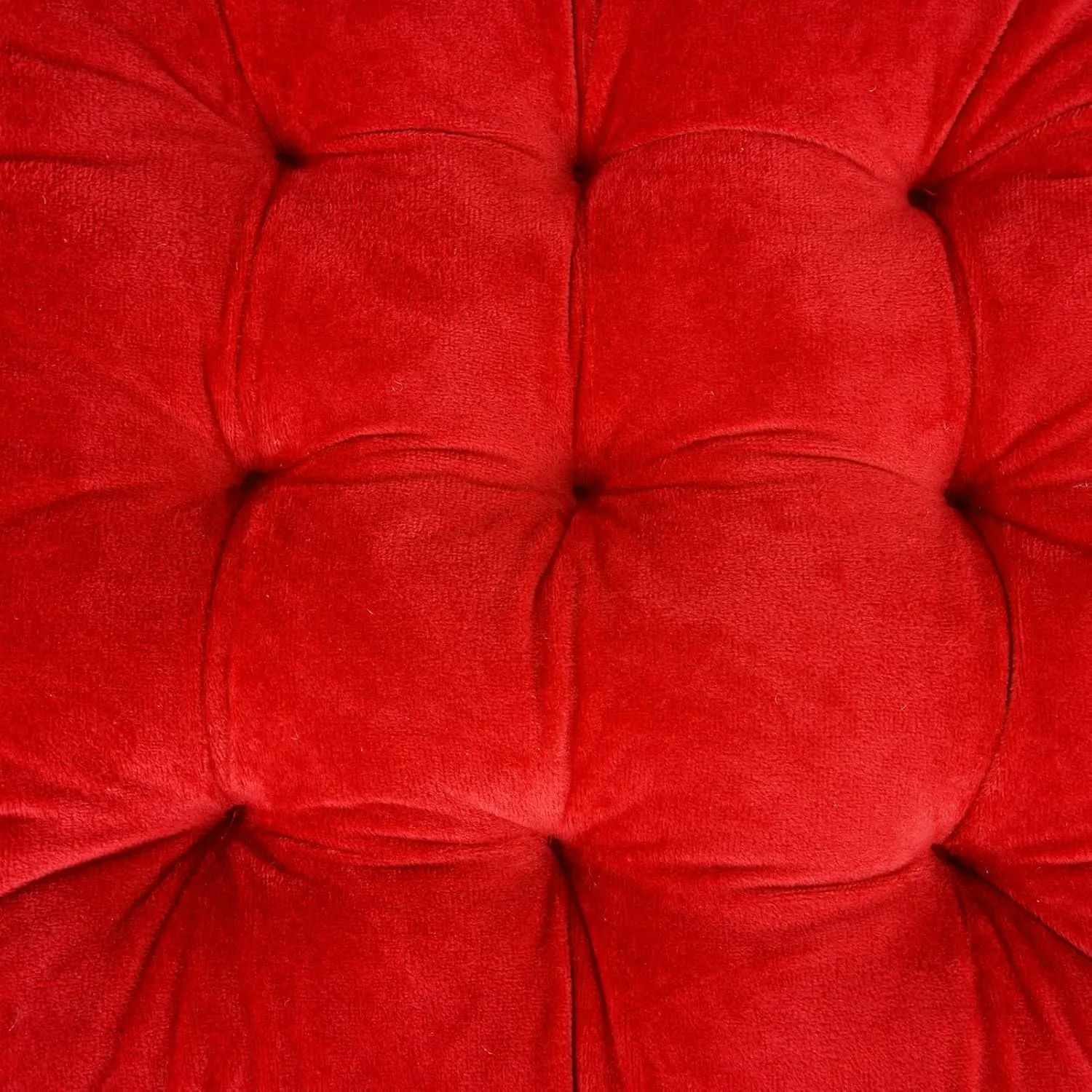 ELFJOY 4 Pack Chair Cushions for Dining Chairs Chair Pads Cushion for Kitchen Office Tufted Square Seat Cushion with Ties (16" Red Velvet)
