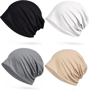 ELLEWIN Cotton Slouchy Beanie Hip-Hop Soft Lightweight Running Beanie Adult Skull Hats Cap for Men Women
