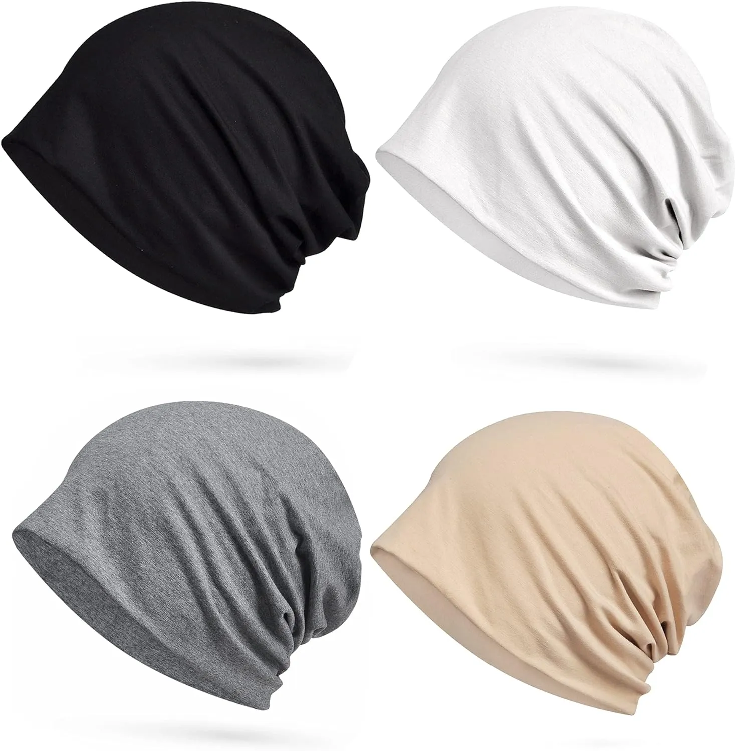 ELLEWIN Cotton Slouchy Beanie Hip-Hop Soft Lightweight Running Beanie Adult Skull Hats Cap for Men Women