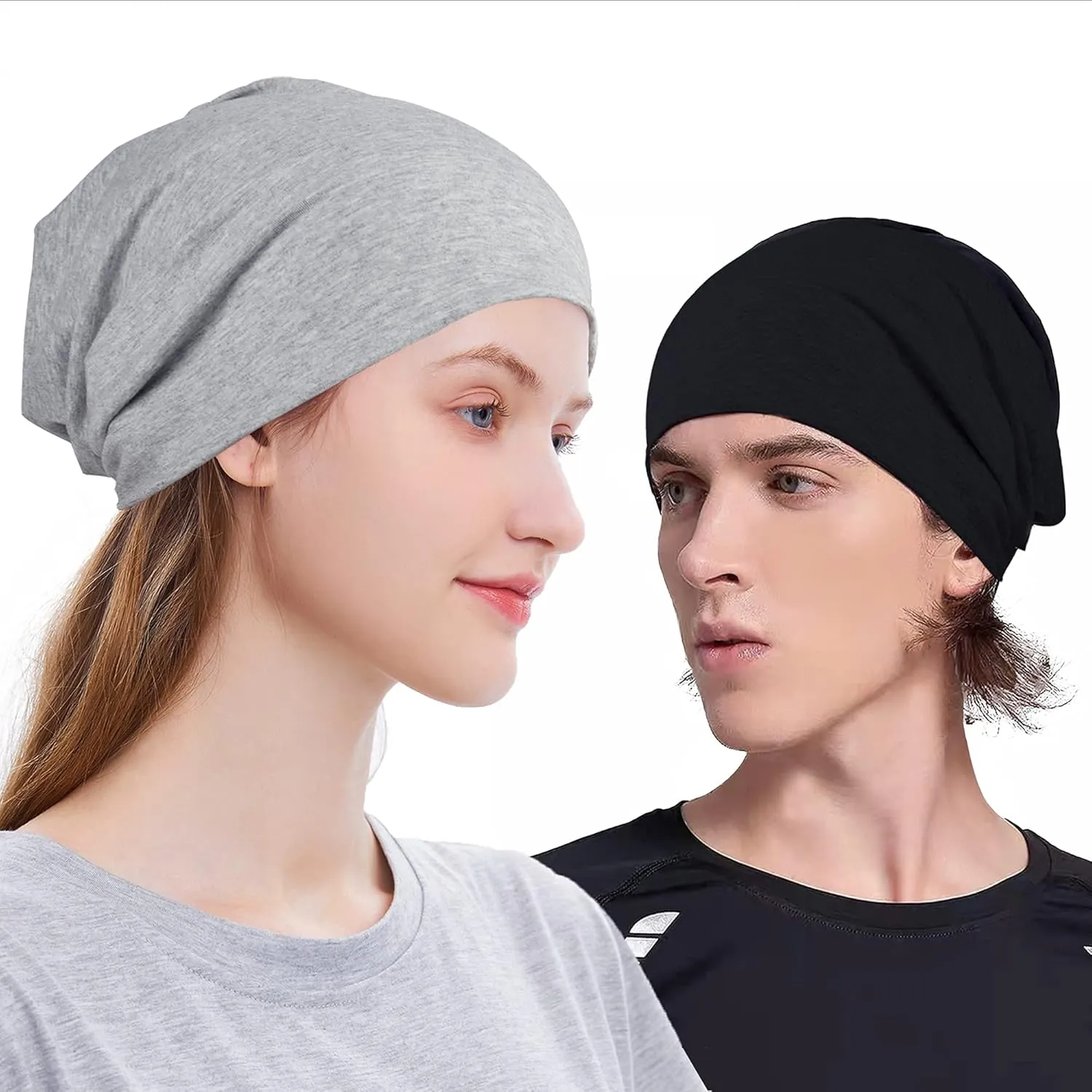 ELLEWIN Cotton Slouchy Beanie Hip-Hop Soft Lightweight Running Beanie Adult Skull Hats Cap for Men Women