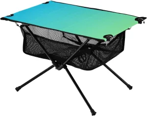 Emelivor Blue Gradient Folding Camping Table Portable Beach Table with Carry Bag Small Foldable Table for Picnic Outdoor Fishing Camping Travel