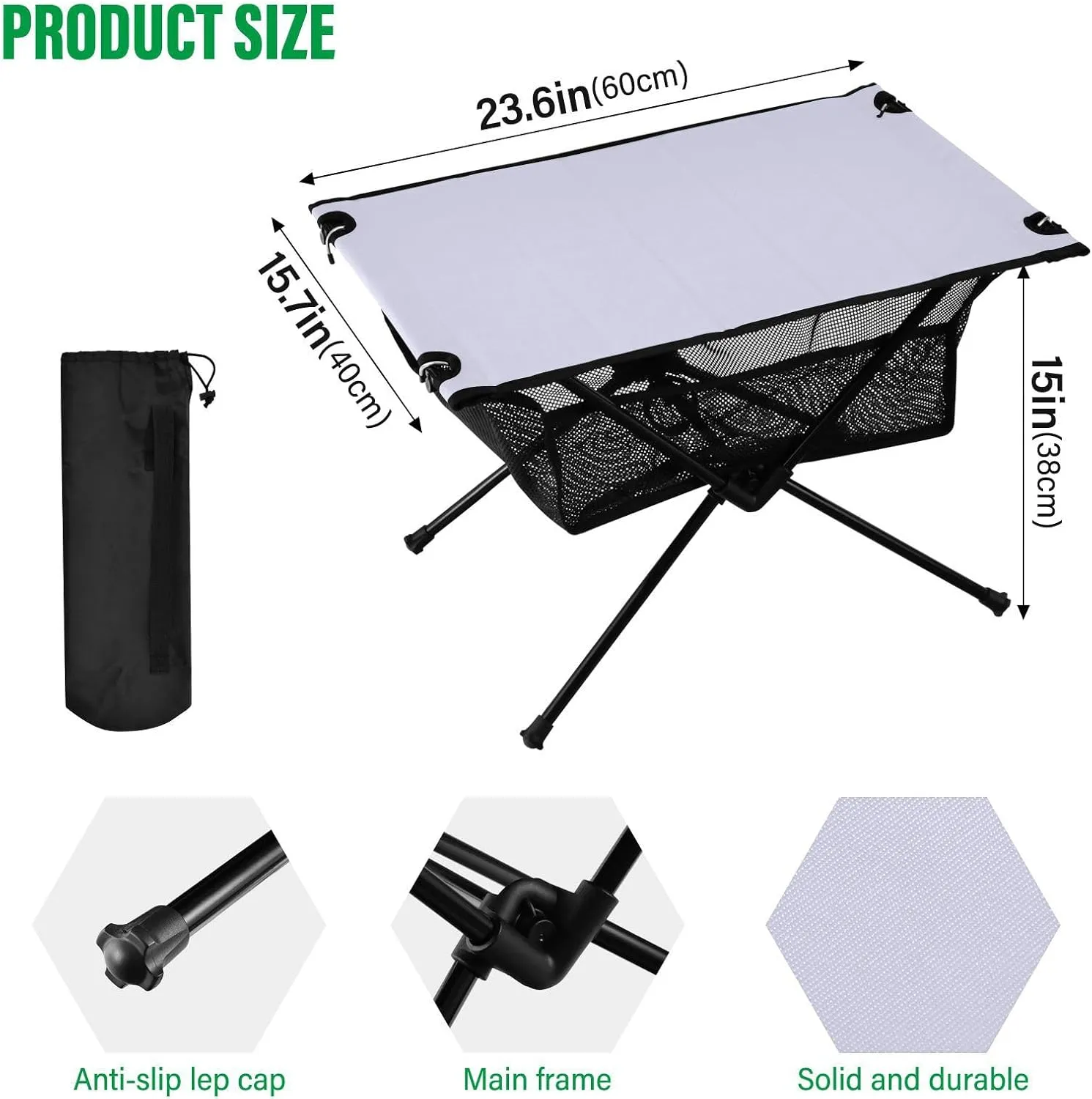 Emelivor Lavender Folding Camping Table Portable Beach Table with Carry Bag Small Card Table for Outdoor Hiking Camping Picnic Travel