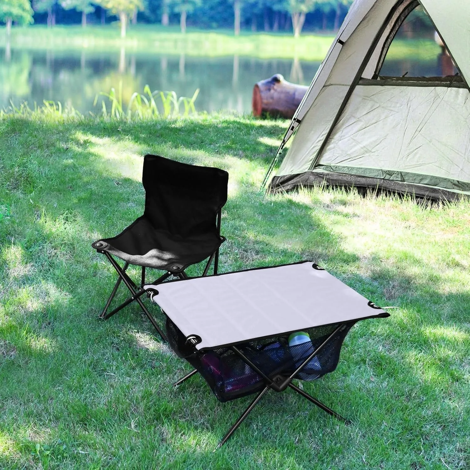 Emelivor Lavender Folding Camping Table Portable Beach Table with Carry Bag Small Card Table for Outdoor Hiking Camping Picnic Travel