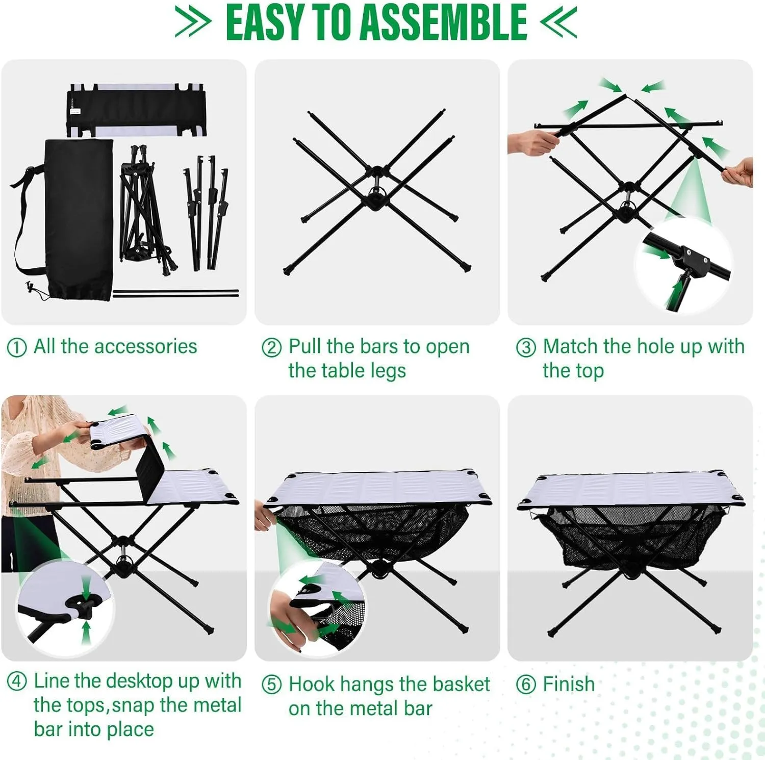 Emelivor Lavender Folding Camping Table Portable Beach Table with Carry Bag Small Card Table for Outdoor Hiking Camping Picnic Travel