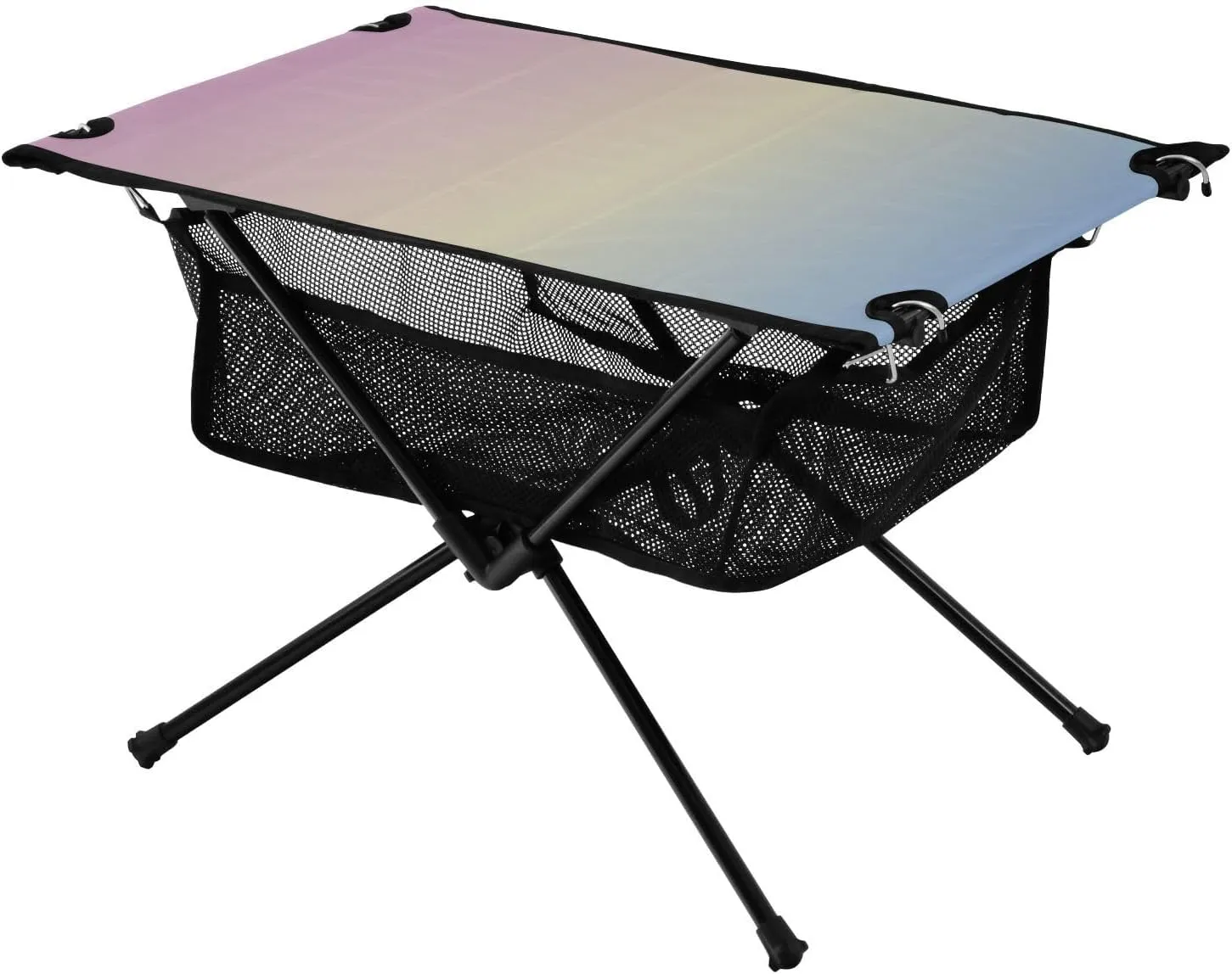 Emelivor Pink Blue Gradient Folding Camping Table Portable Beach Table with Carry Bag Small Camp Tables for Camping Picnic Garden Fishing Hiking