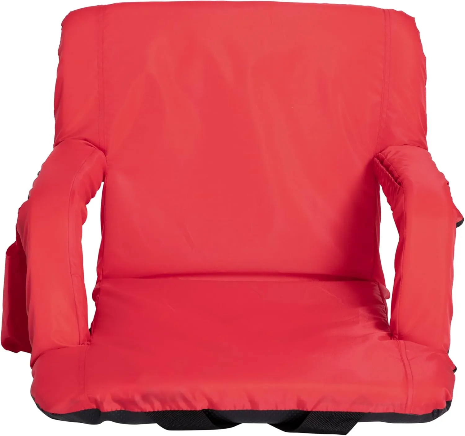 EMMA   OLIVER Portable Stadium Chair with Armrests, Reclining Padded Back & Seat, Lightweight Metal Frame & Backpack Straps, Storage Pockets