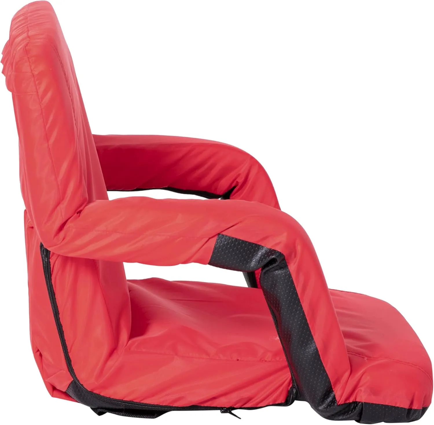 EMMA   OLIVER Portable Stadium Chair with Armrests, Reclining Padded Back & Seat, Lightweight Metal Frame & Backpack Straps, Storage Pockets