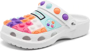 Engtoy Kids Clogs Boys Girls Garden Shoes Slip on Kids Slides Sandals Funny Lightweight Beach Slippers