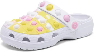 Engtoy Kids Clogs Boys Girls Garden Shoes Slip on Kids Slides Sandals Funny Lightweight Beach Slippers