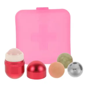 ERINGOGO 1set Facial Massage Roller Tool for Eye Care Puffiness Reduction Oil Absorption Volcanic Stone and Jade Roller for Face Neck Eyes Skincare