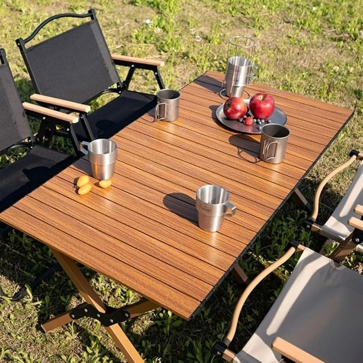 esmen Outdoor Folding Table,Portable Camping Chair Egg Roll Table,Camping Tables,Picnic Table for Beach, Camping, Picnic, Travel