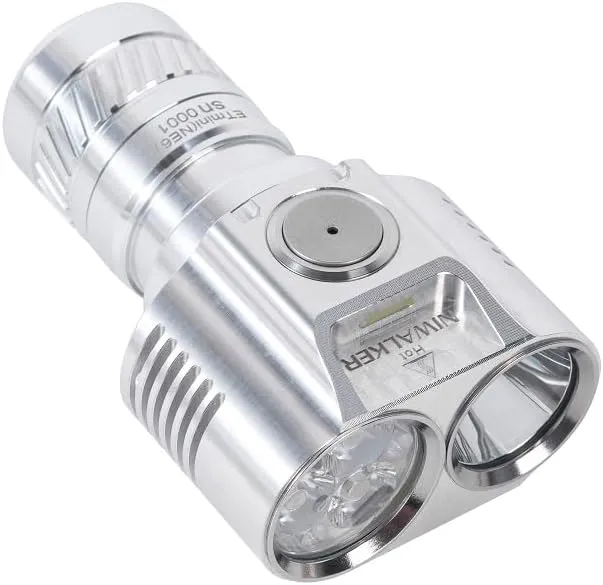 ETmini NE6 Flashlight, Dual Beam Mutli Purpose EDC Rechargeable Flashlight,Magnetic Tailcap Handheld Flashlights,3200Lm 320m Beam Throw LED Pocket Flashlight CW & NW (Silver-NE6)