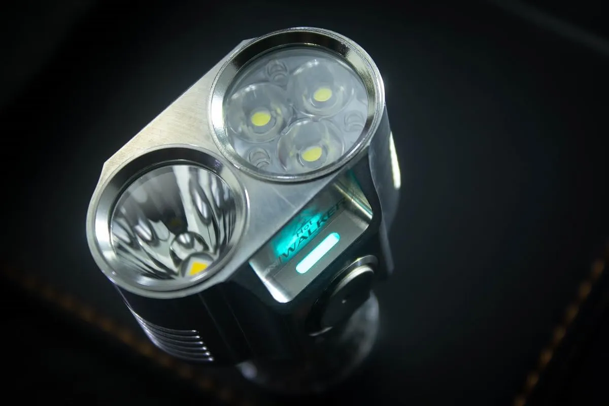 ETmini NE6 Flashlight, Dual Beam Mutli Purpose EDC Rechargeable Flashlight,Magnetic Tailcap Handheld Flashlights,3200Lm 320m Beam Throw LED Pocket Flashlight CW & NW (Silver-NE6)