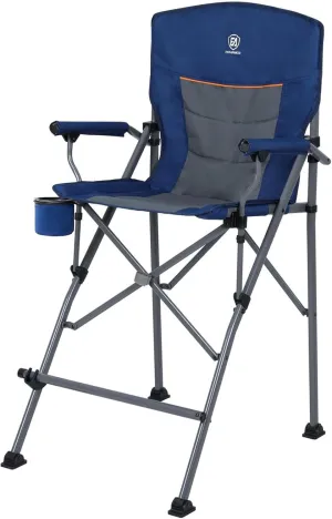 EVER ADVANCED Tall Directors Chair with Cup Holder 31", Bar Height Folding Chair for Camping, Sports with Carry Bag, Mesh Pockets and Footrest, Heavy Duty 300 lbs, Blue