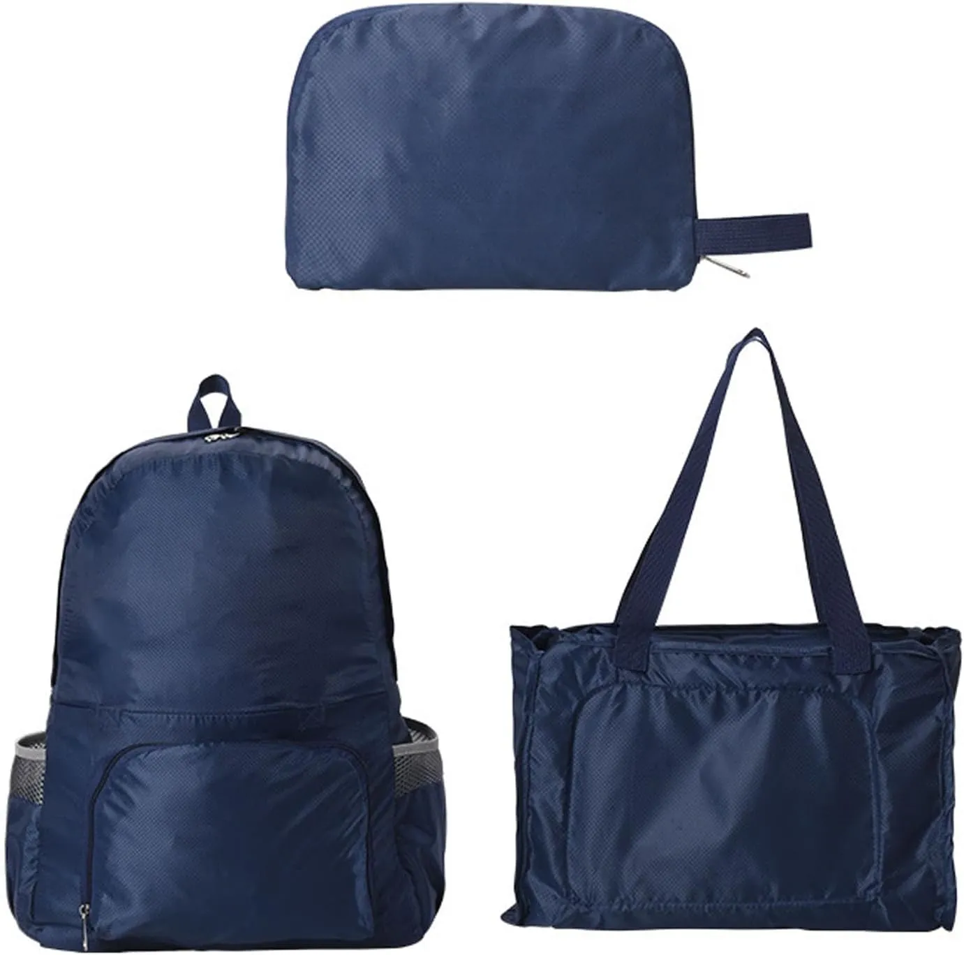 Expandable Tote Bag Foldable Duffle Bag For Outdoor Sports Multifunctional Travel Backpack Storage Bag (Blue)