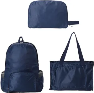 Expandable Tote Bag Foldable Duffle Bag For Outdoor Sports Multifunctional Travel Backpack Storage Bag (Blue)