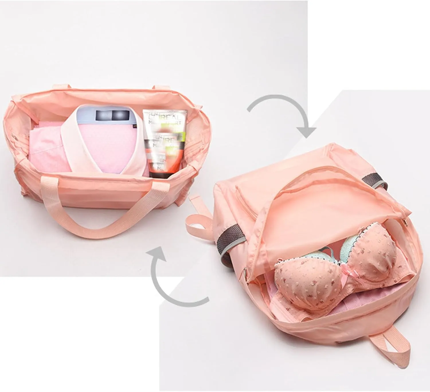 Expandable Tote Bag Foldable Duffle Bag For Outdoor Sports Multifunctional Travel Backpack Storage Bag (Blue)