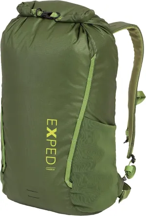 Exped Typhoon 25 Backpack - Waterproof Lightweight Multifunctional Roll-Top Travel Daypack with Compact Packed Size, Forest Green, 25L