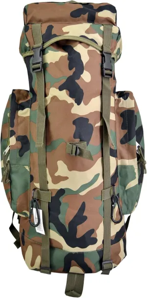 Explorer Tactical Deluxe Gear Camping Hiking Trekking Bag, Woodland Camo, 24 x 18 x 8-Inch