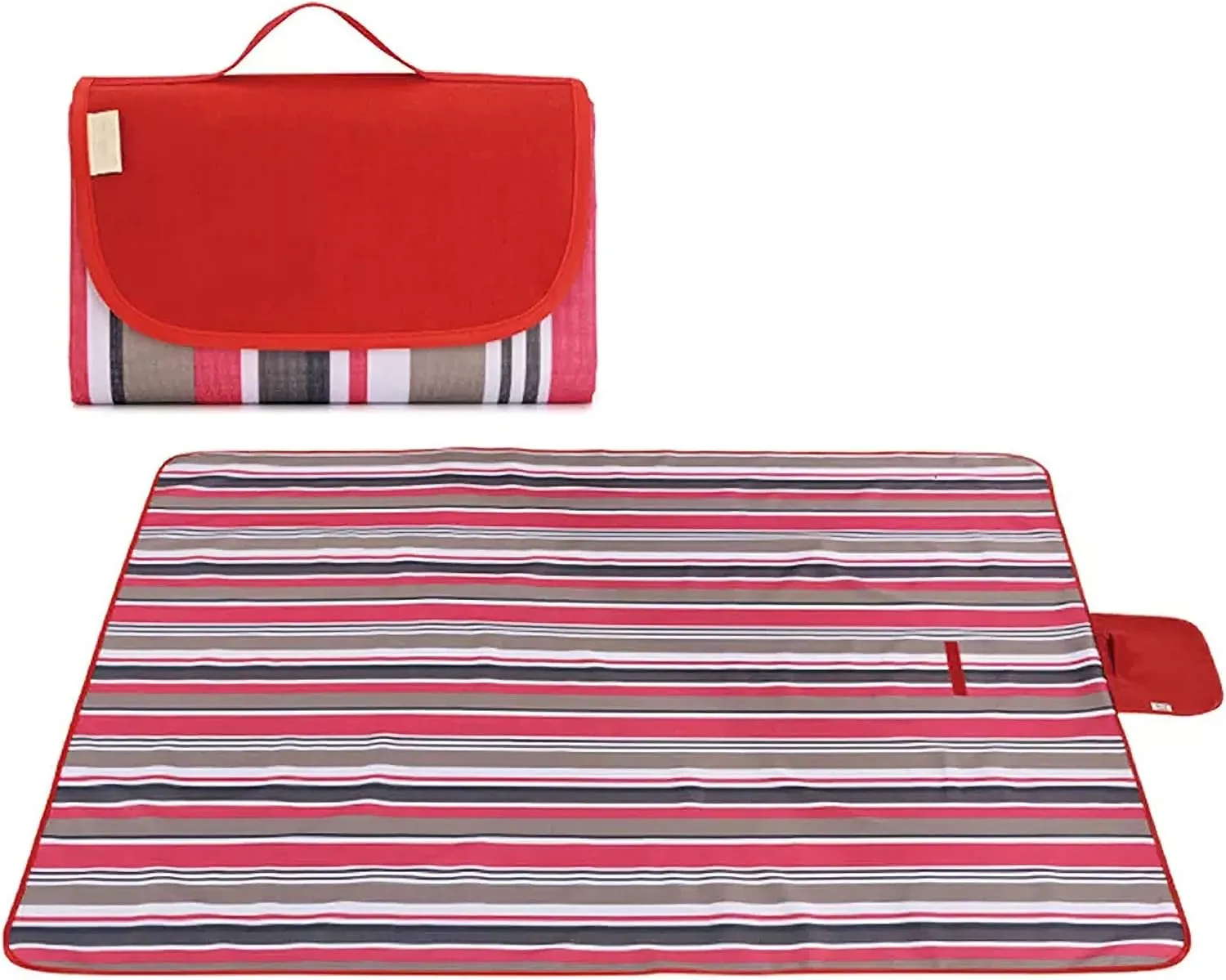 Extra Large Picnic & Outdoor Blanket and More Dual Layers for Outdoor Water-Resistant Handy Mat Tote Spring Summer Camping Blanket Great for The Beach 79" x 79" (200cmX200cm) (Red)