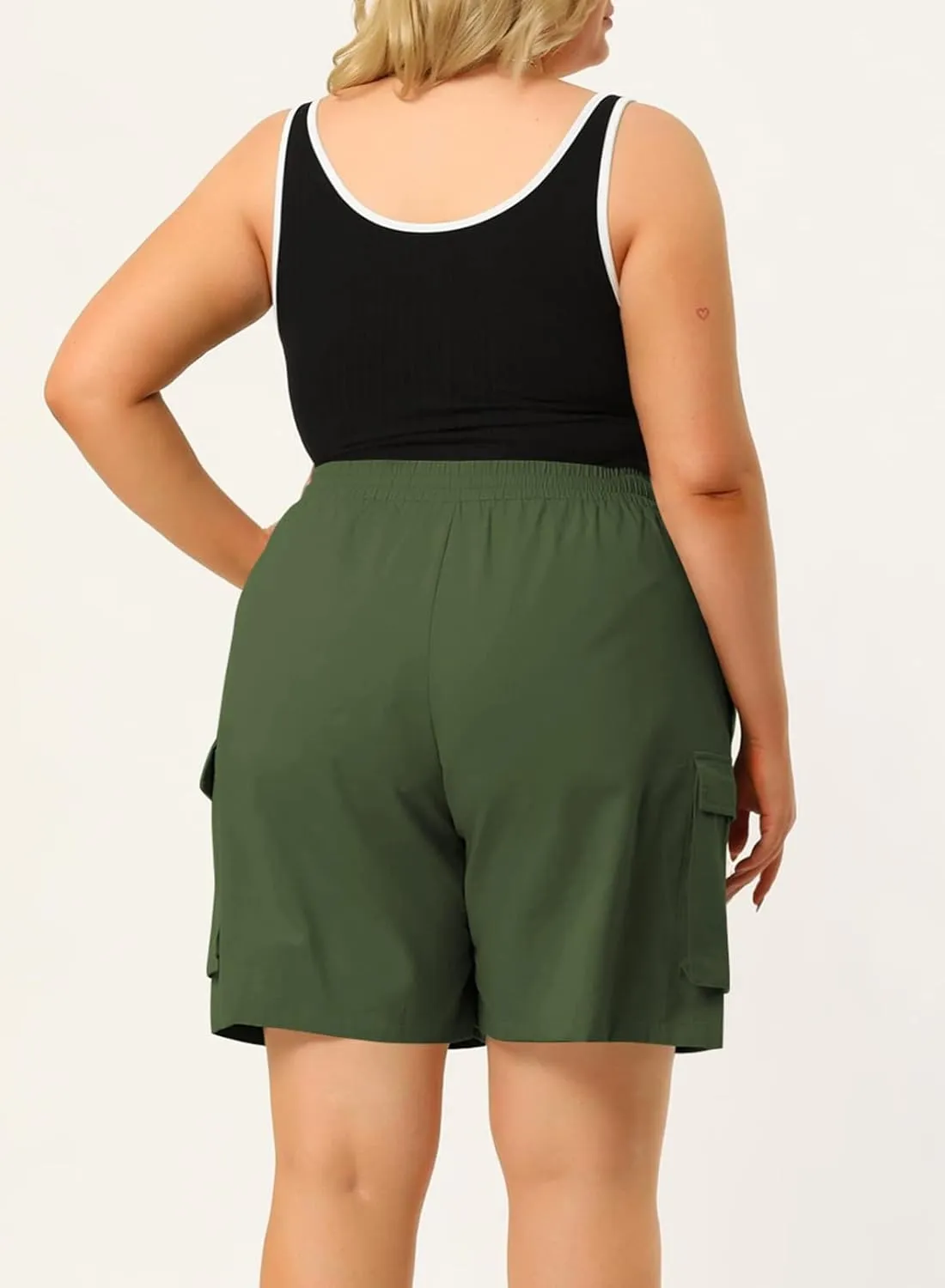 Eytino Womens Plus Size Hiking Cargo Shorts Lightweight Active Athletic Shorts Running Summer Shorts with Pockets(1X-5X)