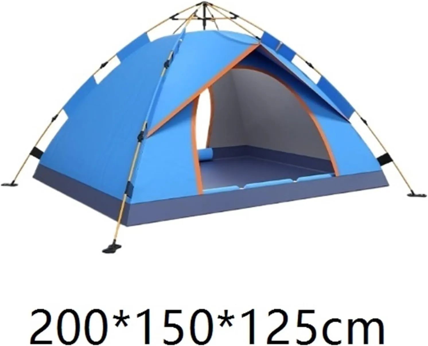 Fake Double-Layer Tent Quick-Open Camping Beach Tent Outdoor Tent(Green,Small)