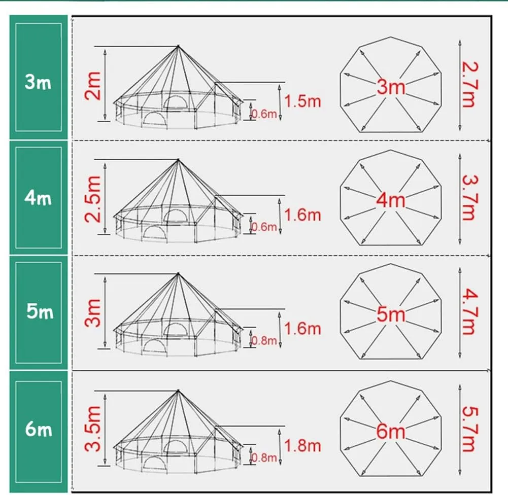 Family Camping Bell Tent 4 Season Luxury Outdoor Camping and Glamping Yurt Tent for Camping Hiking Christmas Party (Beige 4M)