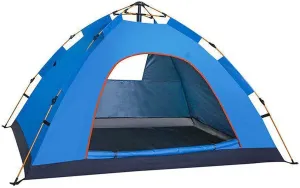 Family Tent Camping Tent Portable Lightweight for 3 to 4 People Large Size Outdoor Tent 230200130Cm Blue