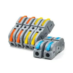Fast Splicing Multiplex Push-in Electrical Set Lever Wire Connectors Compact Wiring Terminal Block for Junction Box(Bag 100PCS 221Yellow)