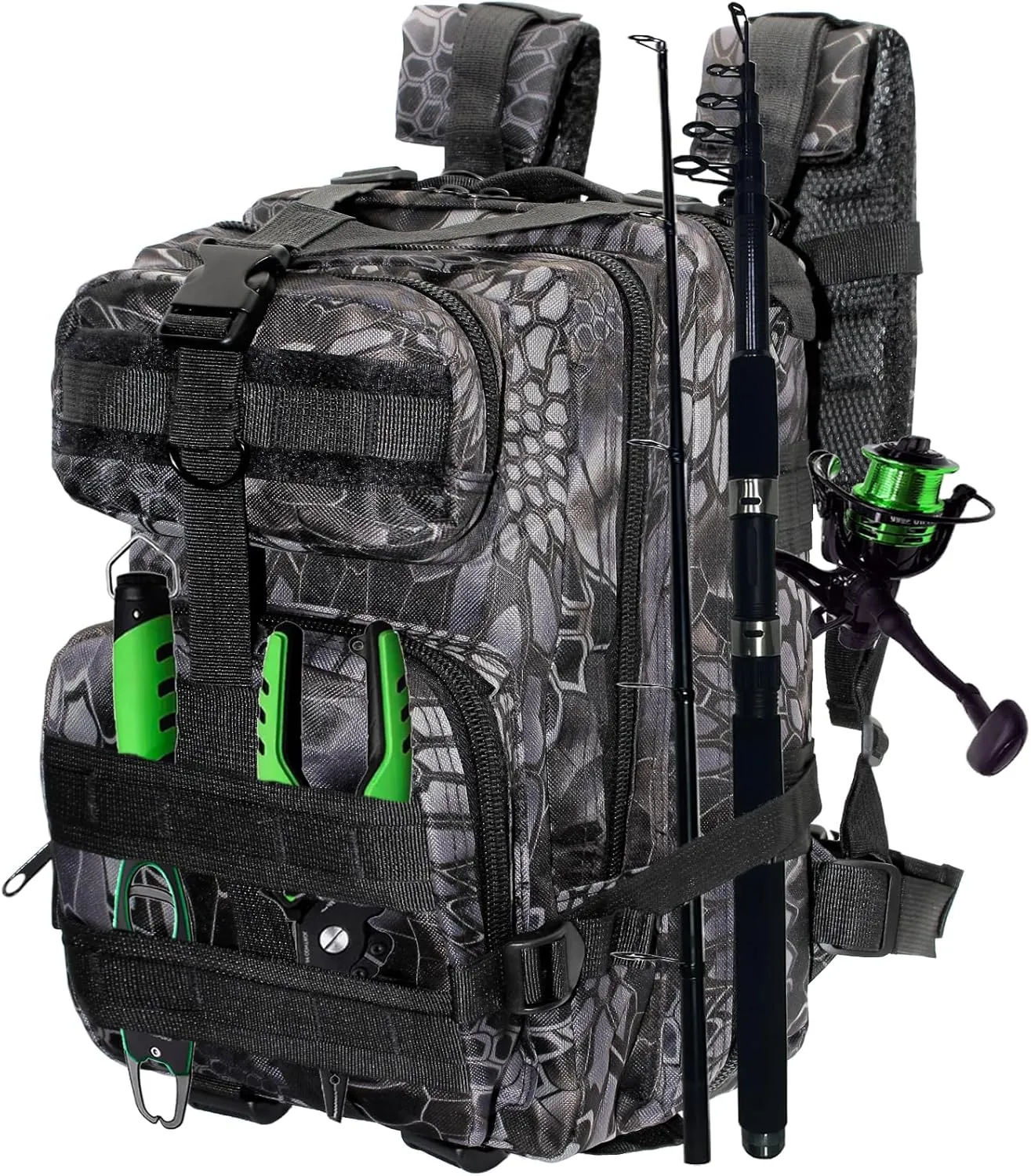 Fishing Backpack Storage Bag, Lightweight Fishing Sling Bag Outdoor Shoulder Backpack with Plenty of Storage Space for Hiking Camping