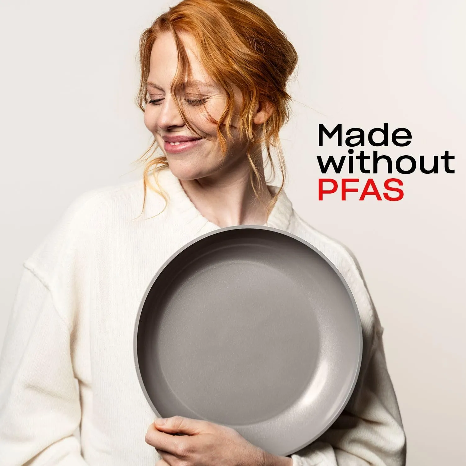 Fissler Ceratal Comfort Ceramic Non-Stick Frying Pan 2 Piece Set, 9.5 Inch and 11 Inch, Warm Grey, Made without PFAS