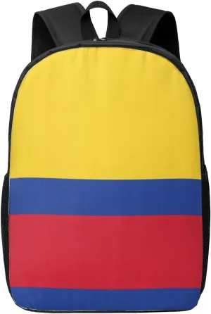 Flag Of Colombia Print Travel Laptop Backpack,Business Work Bag, Campus Rucksack Book Bag For Men Women