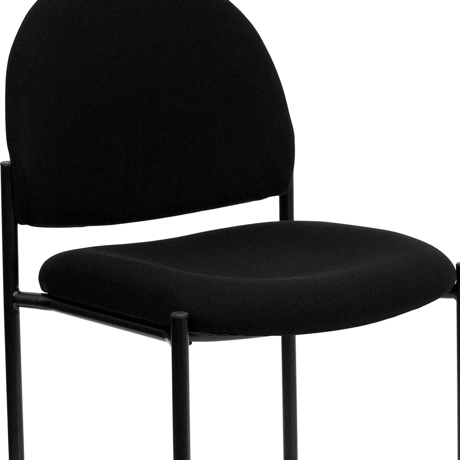 Flash Furniture Tania Comfort Black Fabric Stackable Steel Side Reception Chair