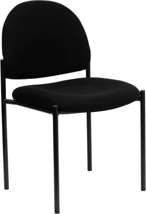 Flash Furniture Tania Comfort Black Fabric Stackable Steel Side Reception Chair