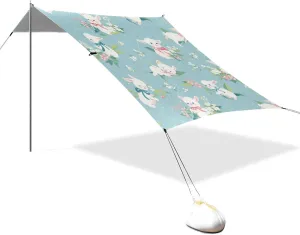 Flower Cute Cartoon Sheep Designed UPF50 Foldable Beach Cabana Lightweight Sun Shade with Sand Shovel for Family Trips, Picnics & Camping toldo para Playa