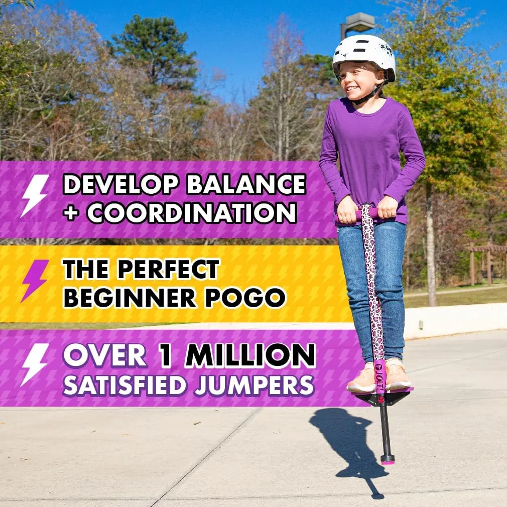 Flybar Jolt Pogo Stick for Kids Ages 6 and Up, 40 to 80 Pounds, Perfect for Beginners, Easy Grip Foam Handles, Anti-Slip Foot Pegs, Outdoor Toys for Boys, Jumper Toys for Girls, Outside Toys for Kids