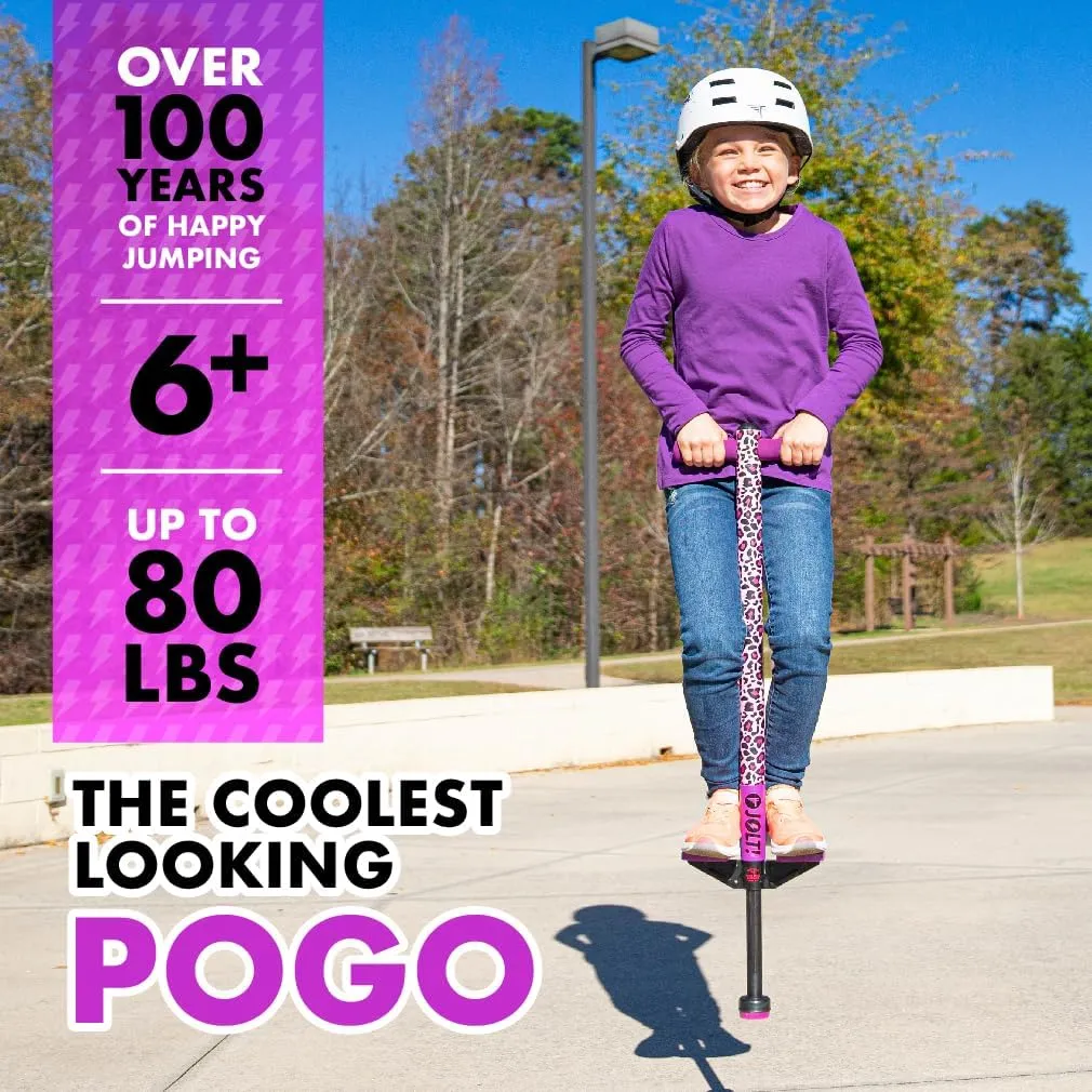 Flybar Jolt Pogo Stick for Kids Ages 6 and Up, 40 to 80 Pounds, Perfect for Beginners, Easy Grip Foam Handles, Anti-Slip Foot Pegs, Outdoor Toys for Boys, Jumper Toys for Girls, Outside Toys for Kids