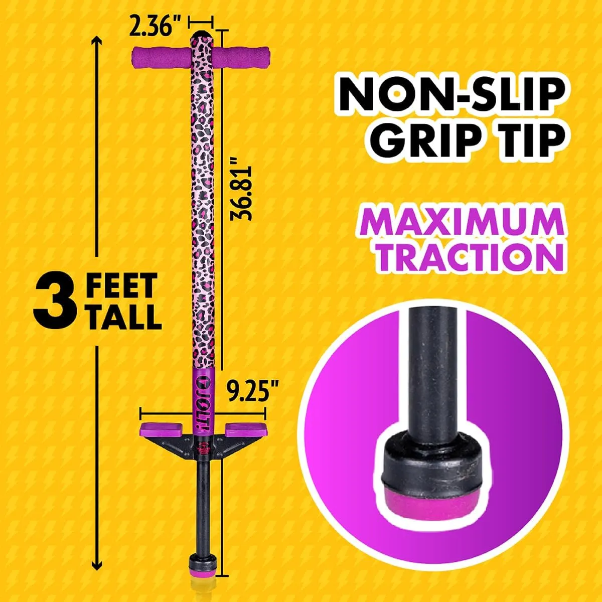 Flybar Jolt Pogo Stick for Kids Ages 6 and Up, 40 to 80 Pounds, Perfect for Beginners, Easy Grip Foam Handles, Anti-Slip Foot Pegs, Outdoor Toys for Boys, Jumper Toys for Girls, Outside Toys for Kids