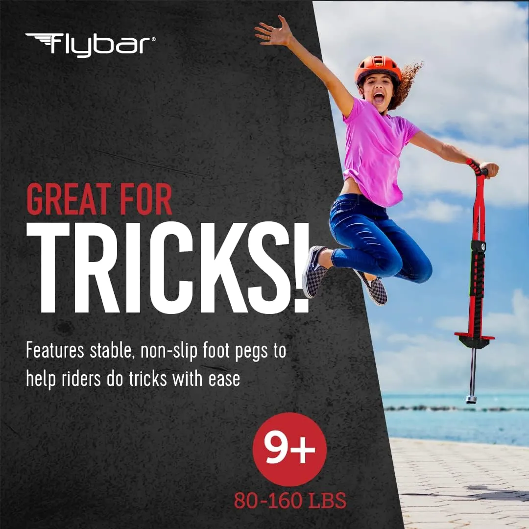 Flybar Master Pogo Stick, Ages 9 , 80 to 160 lbs, Easy Grip Handles, Anti-Slip Pegs, Outdoor Toys for Boys Girls, Outside Toys for Kids, Teens Tweens