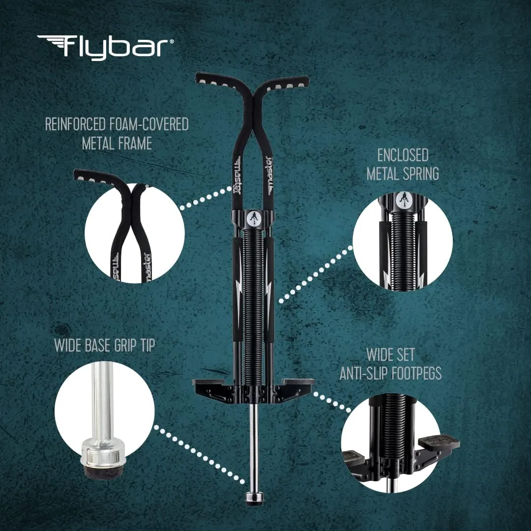 Flybar Master Pogo Stick, Ages 9 , 80 to 160 lbs, Easy Grip Handles, Anti-Slip Pegs, Outdoor Toys for Boys Girls, Outside Toys for Kids, Teens Tweens