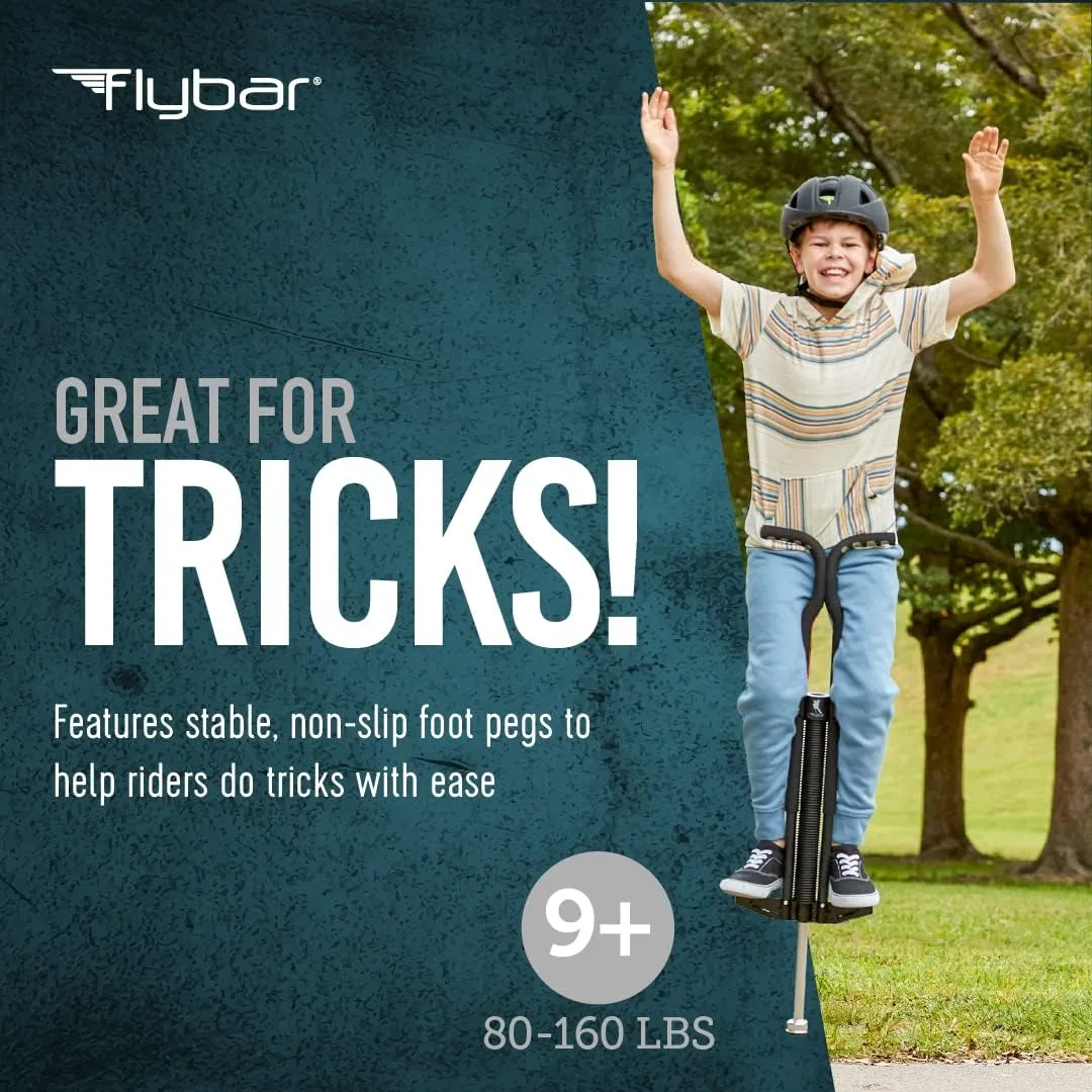 Flybar Master Pogo Stick, Ages 9 , 80 to 160 lbs, Easy Grip Handles, Anti-Slip Pegs, Outdoor Toys for Boys Girls, Outside Toys for Kids, Teens Tweens