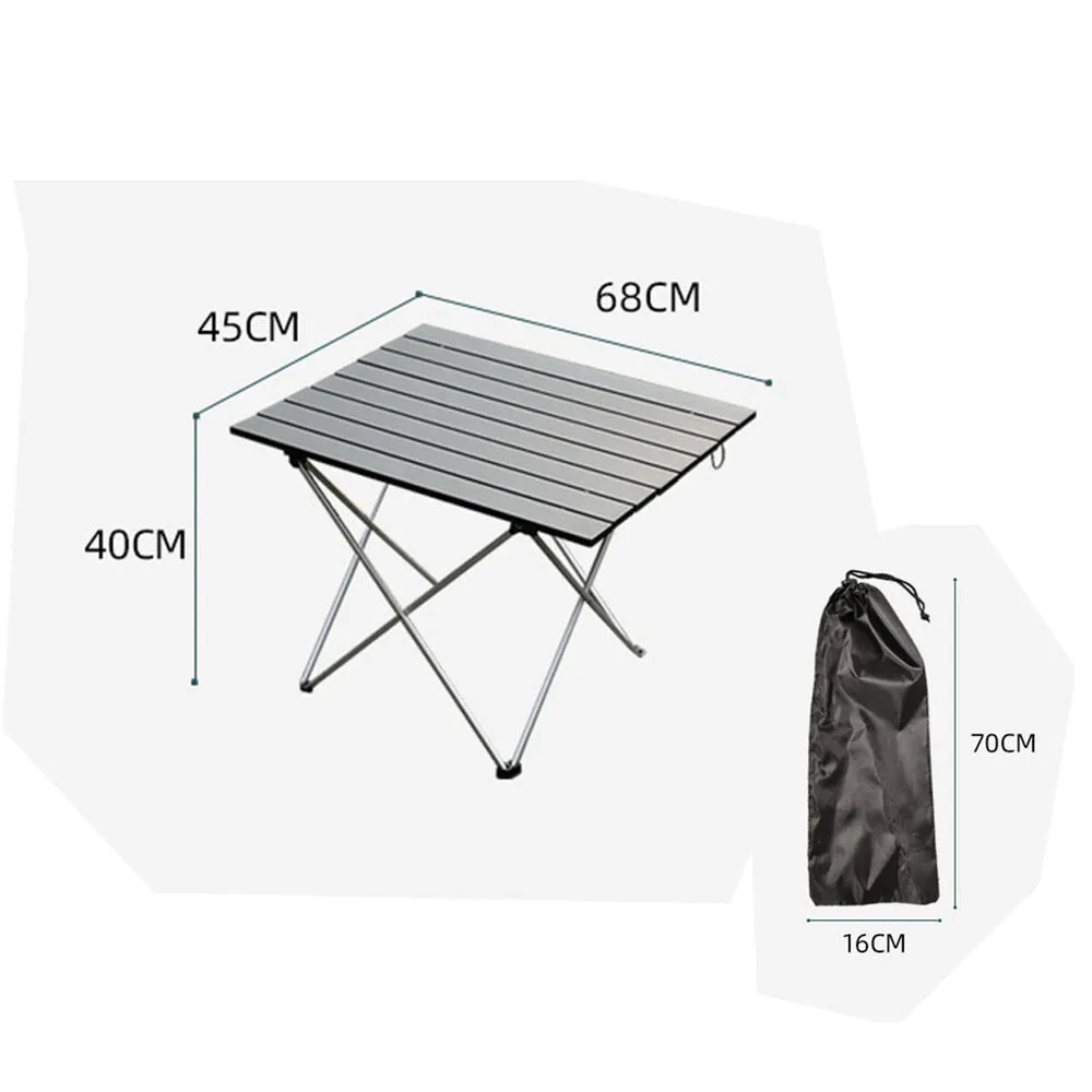Foldable Aluminum Camping Table - Compact & Lightweight with Carry Bag