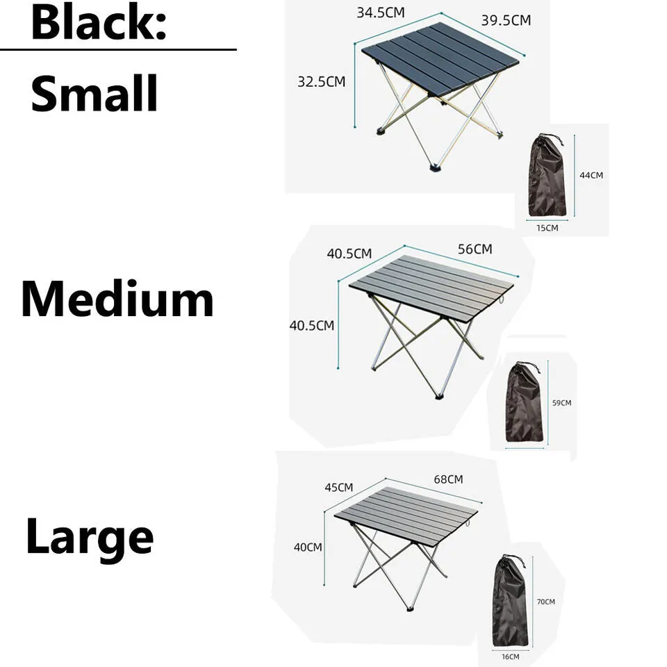 Foldable Aluminum Camping Table - Compact & Lightweight with Carry Bag