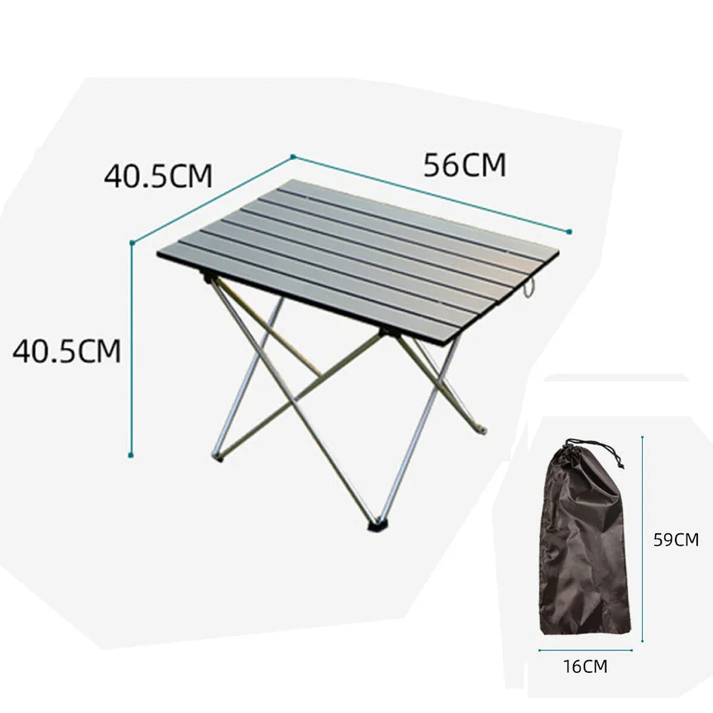 Foldable Aluminum Camping Table - Compact & Lightweight with Carry Bag