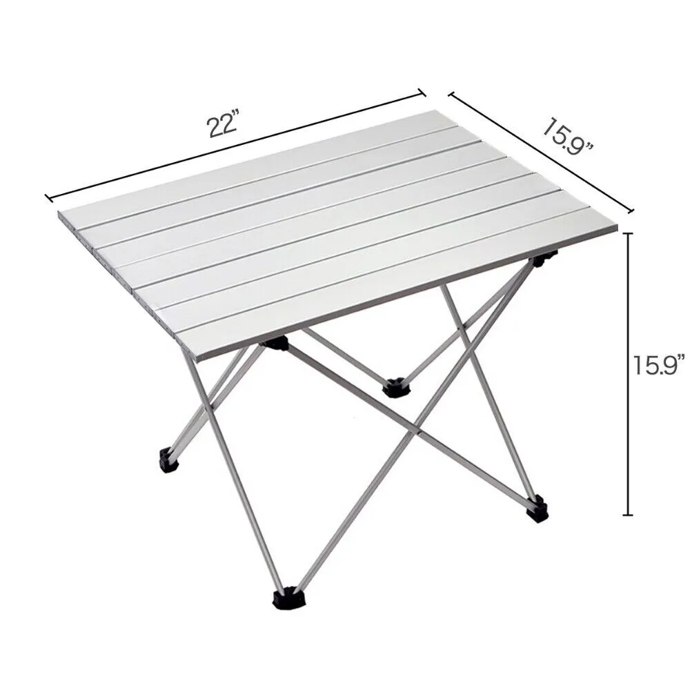 Foldable Aluminum Camping Table - Compact & Lightweight with Carry Bag